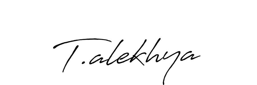 How to make T.alekhya signature? Antro_Vectra_Bolder is a professional autograph style. Create handwritten signature for T.alekhya name. T.alekhya signature style 7 images and pictures png