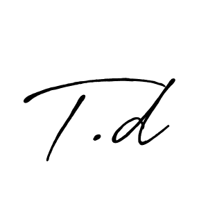 How to make T.d signature? Antro_Vectra_Bolder is a professional autograph style. Create handwritten signature for T.d name. T.d signature style 7 images and pictures png