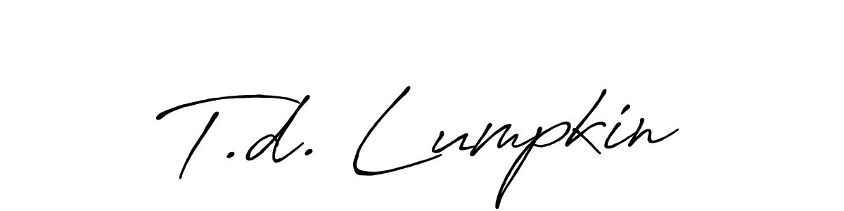 Also You can easily find your signature by using the search form. We will create T.d. Lumpkin name handwritten signature images for you free of cost using Antro_Vectra_Bolder sign style. T.d. Lumpkin signature style 7 images and pictures png