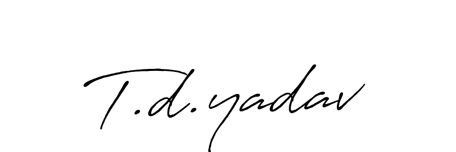 This is the best signature style for the T.d.yadav name. Also you like these signature font (Antro_Vectra_Bolder). Mix name signature. T.d.yadav signature style 7 images and pictures png