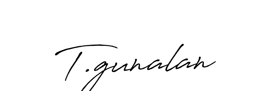 Use a signature maker to create a handwritten signature online. With this signature software, you can design (Antro_Vectra_Bolder) your own signature for name T.gunalan. T.gunalan signature style 7 images and pictures png