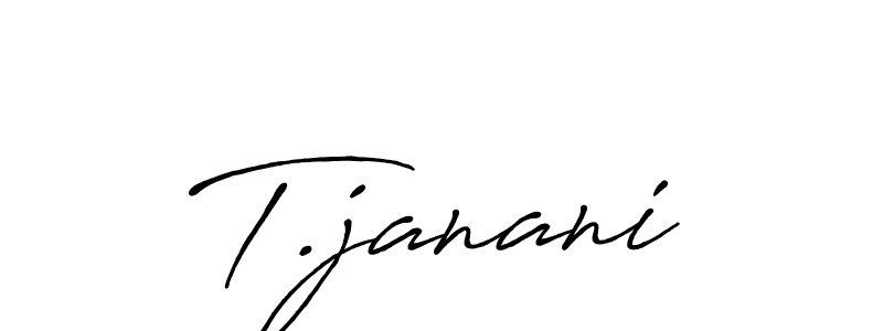 The best way (Antro_Vectra_Bolder) to make a short signature is to pick only two or three words in your name. The name T.janani include a total of six letters. For converting this name. T.janani signature style 7 images and pictures png