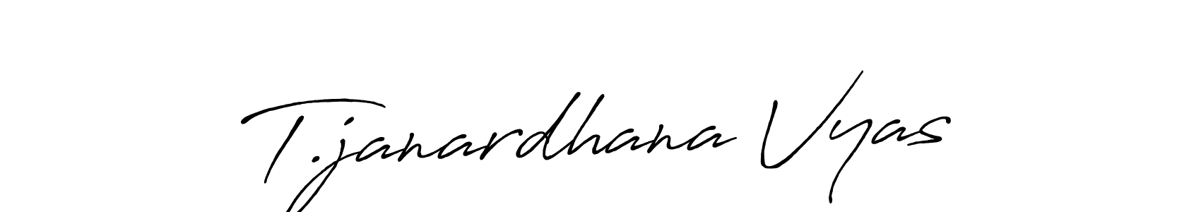 Make a beautiful signature design for name T.janardhana Vyas. With this signature (Antro_Vectra_Bolder) style, you can create a handwritten signature for free. T.janardhana Vyas signature style 7 images and pictures png