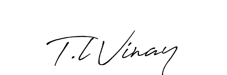 Also You can easily find your signature by using the search form. We will create T.l Vinay name handwritten signature images for you free of cost using Antro_Vectra_Bolder sign style. T.l Vinay signature style 7 images and pictures png