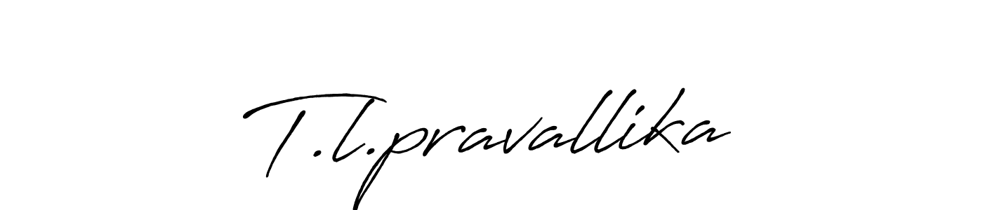 Use a signature maker to create a handwritten signature online. With this signature software, you can design (Antro_Vectra_Bolder) your own signature for name T.l.pravallika. T.l.pravallika signature style 7 images and pictures png