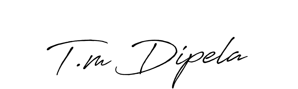 Use a signature maker to create a handwritten signature online. With this signature software, you can design (Antro_Vectra_Bolder) your own signature for name T.m Dipela. T.m Dipela signature style 7 images and pictures png