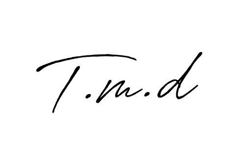 Create a beautiful signature design for name T.m.d. With this signature (Antro_Vectra_Bolder) fonts, you can make a handwritten signature for free. T.m.d signature style 7 images and pictures png