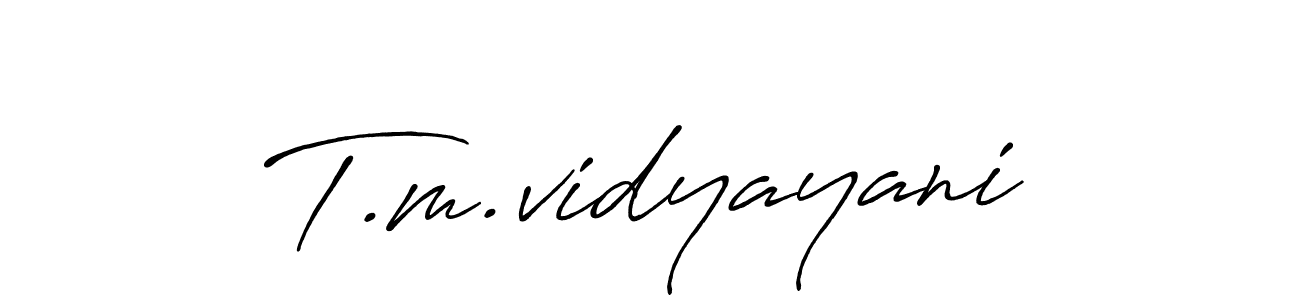 Also You can easily find your signature by using the search form. We will create T.m.vidyayani name handwritten signature images for you free of cost using Antro_Vectra_Bolder sign style. T.m.vidyayani signature style 7 images and pictures png
