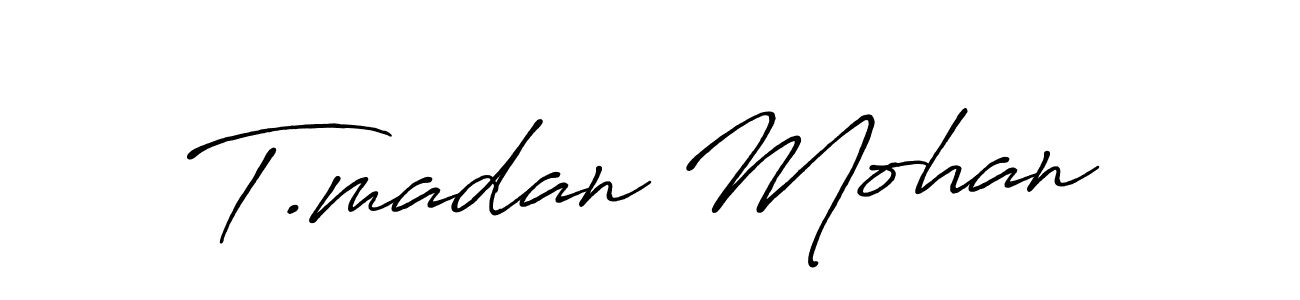 Make a beautiful signature design for name T.madan Mohan. With this signature (Antro_Vectra_Bolder) style, you can create a handwritten signature for free. T.madan Mohan signature style 7 images and pictures png