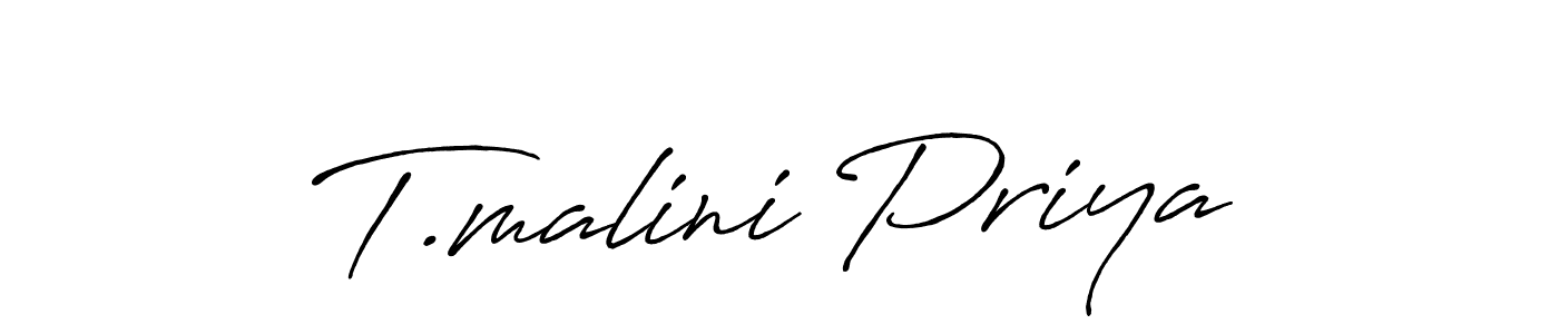 if you are searching for the best signature style for your name T.malini Priya. so please give up your signature search. here we have designed multiple signature styles  using Antro_Vectra_Bolder. T.malini Priya signature style 7 images and pictures png