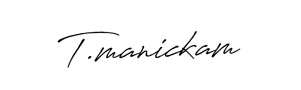 Design your own signature with our free online signature maker. With this signature software, you can create a handwritten (Antro_Vectra_Bolder) signature for name T.manickam. T.manickam signature style 7 images and pictures png