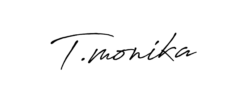 T.monika stylish signature style. Best Handwritten Sign (Antro_Vectra_Bolder) for my name. Handwritten Signature Collection Ideas for my name T.monika. T.monika signature style 7 images and pictures png