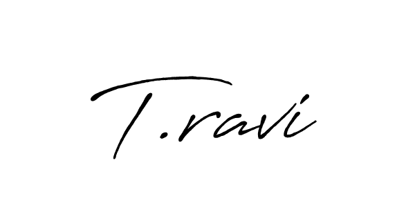 Create a beautiful signature design for name T.ravi. With this signature (Antro_Vectra_Bolder) fonts, you can make a handwritten signature for free. T.ravi signature style 7 images and pictures png