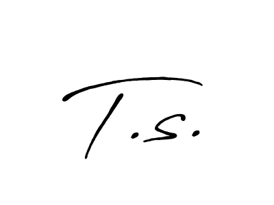 The best way (Antro_Vectra_Bolder) to make a short signature is to pick only two or three words in your name. The name T.s. include a total of six letters. For converting this name. T.s. signature style 7 images and pictures png