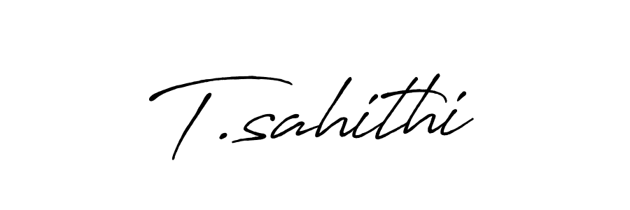 Make a beautiful signature design for name T.sahithi. With this signature (Antro_Vectra_Bolder) style, you can create a handwritten signature for free. T.sahithi signature style 7 images and pictures png