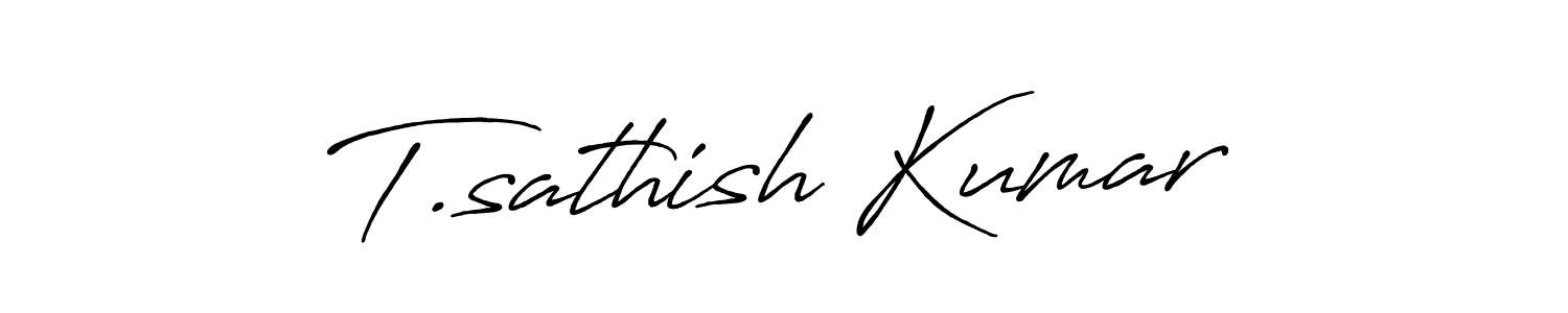 Use a signature maker to create a handwritten signature online. With this signature software, you can design (Antro_Vectra_Bolder) your own signature for name T.sathish Kumar. T.sathish Kumar signature style 7 images and pictures png