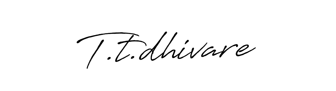 The best way (Antro_Vectra_Bolder) to make a short signature is to pick only two or three words in your name. The name T.t.dhivare include a total of six letters. For converting this name. T.t.dhivare signature style 7 images and pictures png