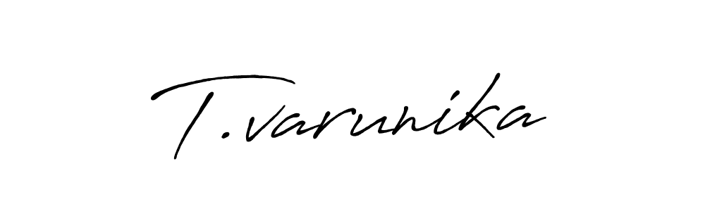 Make a beautiful signature design for name T.varunika. With this signature (Antro_Vectra_Bolder) style, you can create a handwritten signature for free. T.varunika signature style 7 images and pictures png