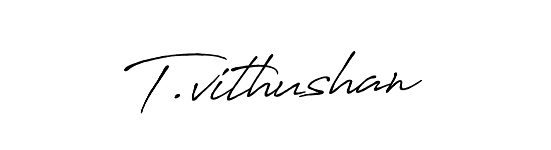 How to make T.vithushan name signature. Use Antro_Vectra_Bolder style for creating short signs online. This is the latest handwritten sign. T.vithushan signature style 7 images and pictures png