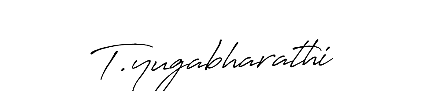 How to make T.yugabharathi name signature. Use Antro_Vectra_Bolder style for creating short signs online. This is the latest handwritten sign. T.yugabharathi signature style 7 images and pictures png
