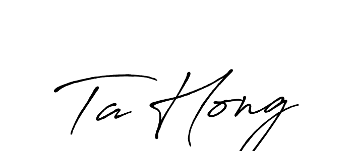 if you are searching for the best signature style for your name Ta Hong. so please give up your signature search. here we have designed multiple signature styles  using Antro_Vectra_Bolder. Ta Hong signature style 7 images and pictures png