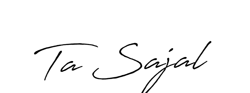 Also we have Ta Sajal name is the best signature style. Create professional handwritten signature collection using Antro_Vectra_Bolder autograph style. Ta Sajal signature style 7 images and pictures png