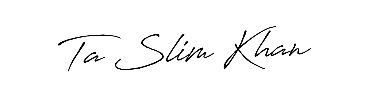 Ta Slim Khan stylish signature style. Best Handwritten Sign (Antro_Vectra_Bolder) for my name. Handwritten Signature Collection Ideas for my name Ta Slim Khan. Ta Slim Khan signature style 7 images and pictures png