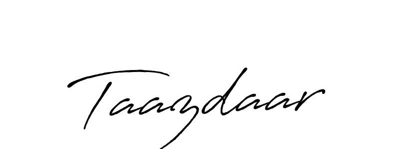 The best way (Antro_Vectra_Bolder) to make a short signature is to pick only two or three words in your name. The name Taazdaar include a total of six letters. For converting this name. Taazdaar signature style 7 images and pictures png