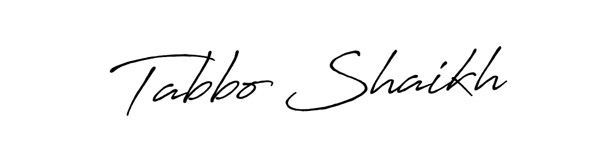 Make a beautiful signature design for name Tabbo Shaikh. With this signature (Antro_Vectra_Bolder) style, you can create a handwritten signature for free. Tabbo Shaikh signature style 7 images and pictures png