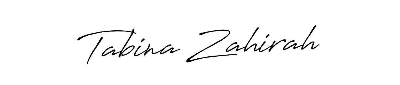 The best way (Antro_Vectra_Bolder) to make a short signature is to pick only two or three words in your name. The name Tabina Zahirah include a total of six letters. For converting this name. Tabina Zahirah signature style 7 images and pictures png