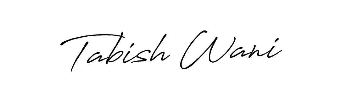 Make a beautiful signature design for name Tabish Wani. With this signature (Antro_Vectra_Bolder) style, you can create a handwritten signature for free. Tabish Wani signature style 7 images and pictures png