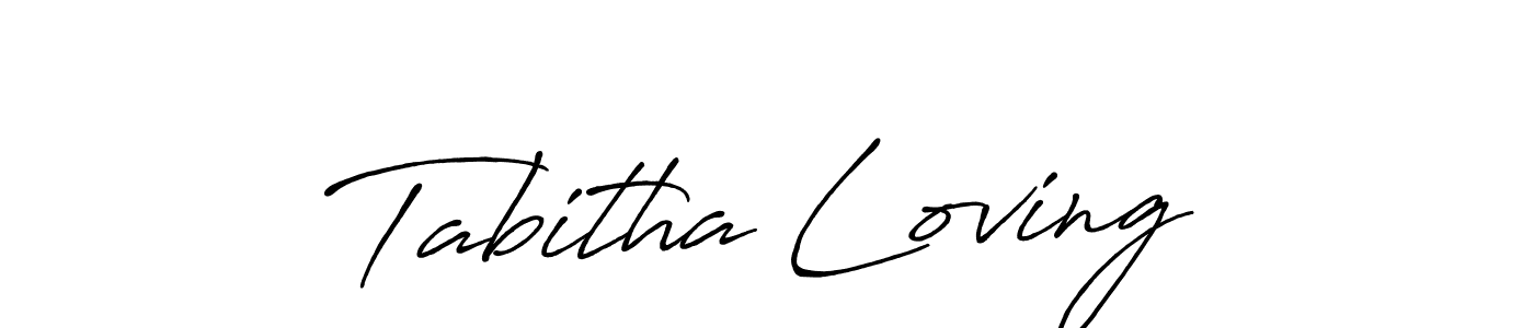 How to make Tabitha Loving name signature. Use Antro_Vectra_Bolder style for creating short signs online. This is the latest handwritten sign. Tabitha Loving signature style 7 images and pictures png