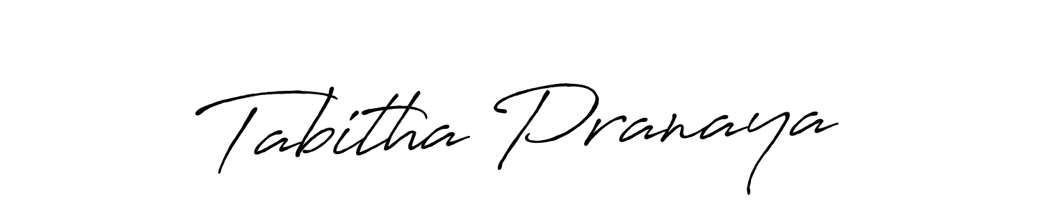 The best way (Antro_Vectra_Bolder) to make a short signature is to pick only two or three words in your name. The name Tabitha Pranaya include a total of six letters. For converting this name. Tabitha Pranaya signature style 7 images and pictures png