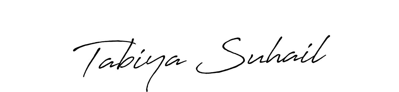 Also we have Tabiya Suhail name is the best signature style. Create professional handwritten signature collection using Antro_Vectra_Bolder autograph style. Tabiya Suhail signature style 7 images and pictures png