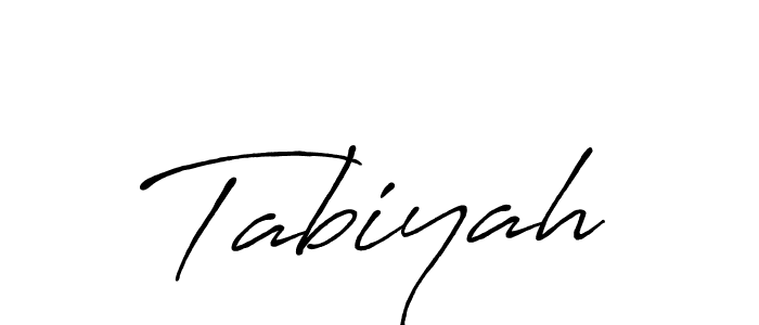 Make a beautiful signature design for name Tabiyah. With this signature (Antro_Vectra_Bolder) style, you can create a handwritten signature for free. Tabiyah signature style 7 images and pictures png