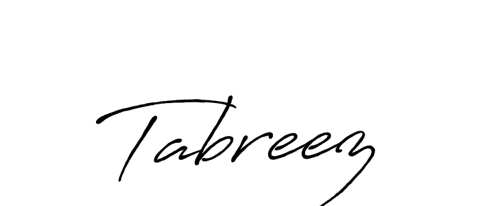 The best way (Antro_Vectra_Bolder) to make a short signature is to pick only two or three words in your name. The name Tabreez include a total of six letters. For converting this name. Tabreez signature style 7 images and pictures png