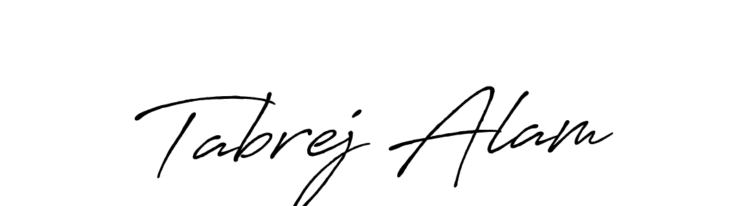 How to make Tabrej Alam name signature. Use Antro_Vectra_Bolder style for creating short signs online. This is the latest handwritten sign. Tabrej Alam signature style 7 images and pictures png