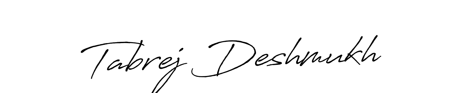 The best way (Antro_Vectra_Bolder) to make a short signature is to pick only two or three words in your name. The name Tabrej Deshmukh include a total of six letters. For converting this name. Tabrej Deshmukh signature style 7 images and pictures png