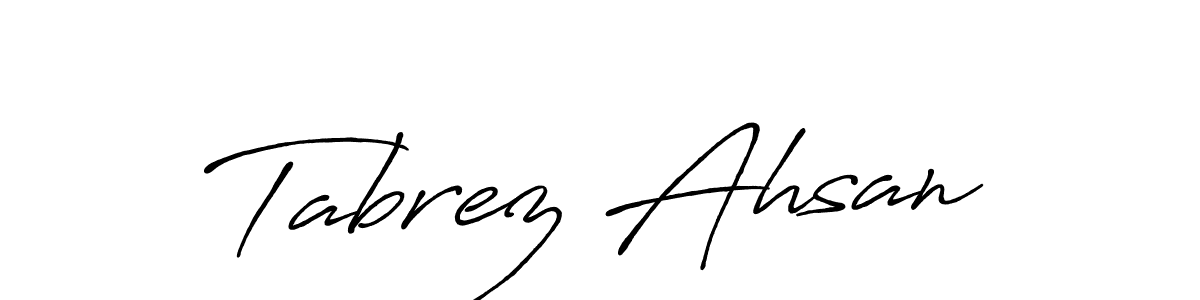 Also You can easily find your signature by using the search form. We will create Tabrez Ahsan name handwritten signature images for you free of cost using Antro_Vectra_Bolder sign style. Tabrez Ahsan signature style 7 images and pictures png