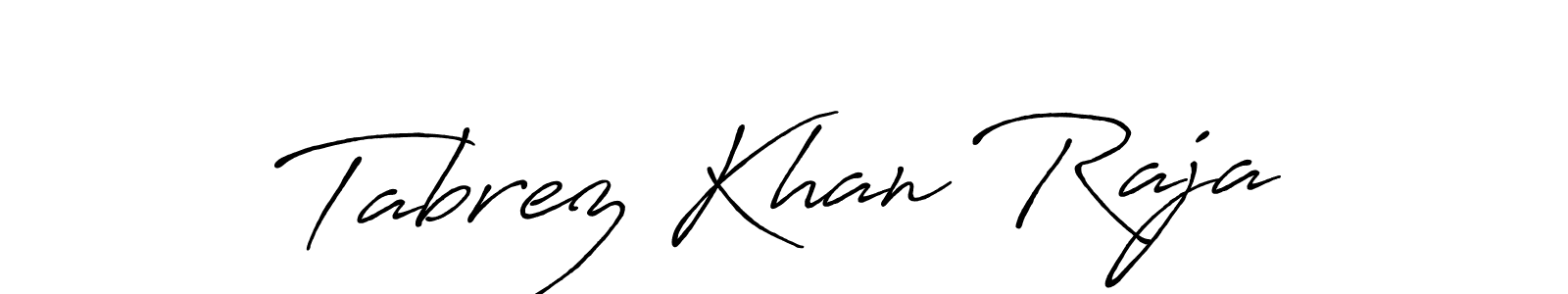 Antro_Vectra_Bolder is a professional signature style that is perfect for those who want to add a touch of class to their signature. It is also a great choice for those who want to make their signature more unique. Get Tabrez Khan Raja name to fancy signature for free. Tabrez Khan Raja signature style 7 images and pictures png