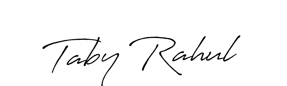 How to make Taby Rahul signature? Antro_Vectra_Bolder is a professional autograph style. Create handwritten signature for Taby Rahul name. Taby Rahul signature style 7 images and pictures png