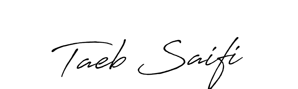 Also You can easily find your signature by using the search form. We will create Taeb Saifi name handwritten signature images for you free of cost using Antro_Vectra_Bolder sign style. Taeb Saifi signature style 7 images and pictures png