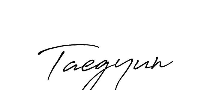 Design your own signature with our free online signature maker. With this signature software, you can create a handwritten (Antro_Vectra_Bolder) signature for name Taegyun. Taegyun signature style 7 images and pictures png