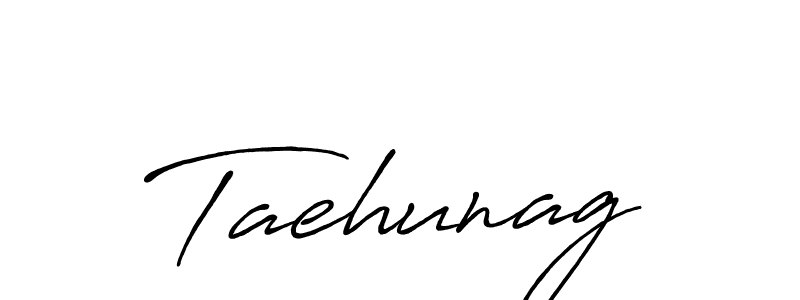 Design your own signature with our free online signature maker. With this signature software, you can create a handwritten (Antro_Vectra_Bolder) signature for name Taehunag. Taehunag signature style 7 images and pictures png