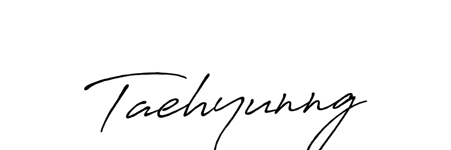 Make a beautiful signature design for name Taehyunng. With this signature (Antro_Vectra_Bolder) style, you can create a handwritten signature for free. Taehyunng signature style 7 images and pictures png