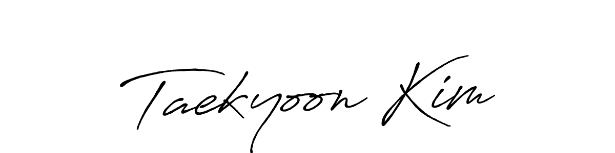 Also we have Taekyoon Kim name is the best signature style. Create professional handwritten signature collection using Antro_Vectra_Bolder autograph style. Taekyoon Kim signature style 7 images and pictures png