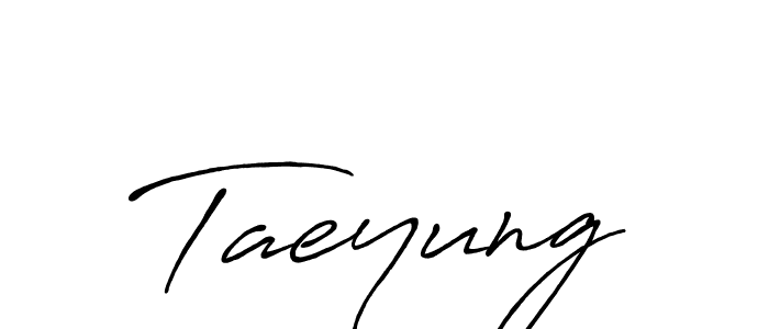 Make a beautiful signature design for name Taeyung. With this signature (Antro_Vectra_Bolder) style, you can create a handwritten signature for free. Taeyung signature style 7 images and pictures png