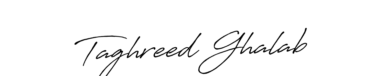 Taghreed Ghalab stylish signature style. Best Handwritten Sign (Antro_Vectra_Bolder) for my name. Handwritten Signature Collection Ideas for my name Taghreed Ghalab. Taghreed Ghalab signature style 7 images and pictures png