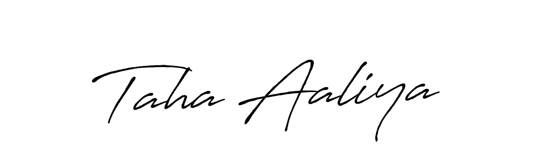 Make a short Taha Aaliya signature style. Manage your documents anywhere anytime using Antro_Vectra_Bolder. Create and add eSignatures, submit forms, share and send files easily. Taha Aaliya signature style 7 images and pictures png