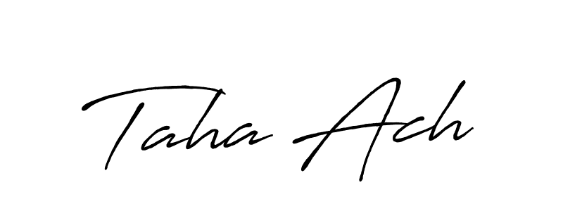 Also You can easily find your signature by using the search form. We will create Taha Ach name handwritten signature images for you free of cost using Antro_Vectra_Bolder sign style. Taha Ach signature style 7 images and pictures png